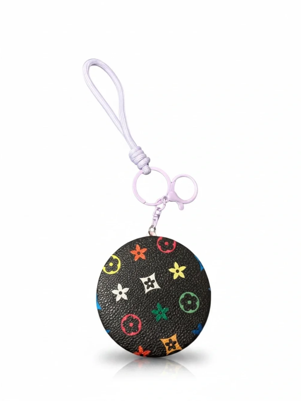 Compact mirror key chain bag charm